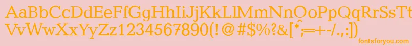 QuantityRegular Font – Orange Fonts on Pink Background