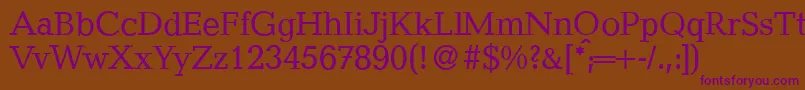 QuantityRegular Font – Purple Fonts on Brown Background