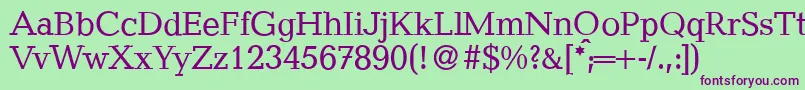 QuantityRegular Font – Purple Fonts on Green Background