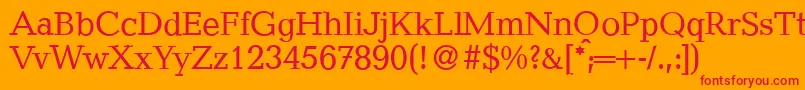 QuantityRegular Font – Red Fonts on Orange Background