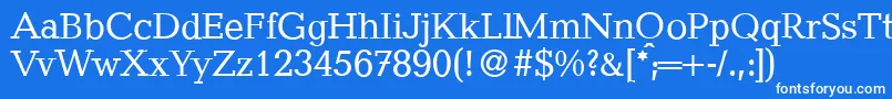 フォントQuantityRegular – 青い背景に白い文字