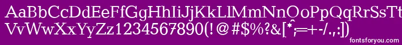 フォントQuantityRegular – 紫の背景に白い文字