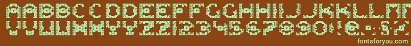 DazzleShips-fontti – vihreät fontit ruskealla taustalla