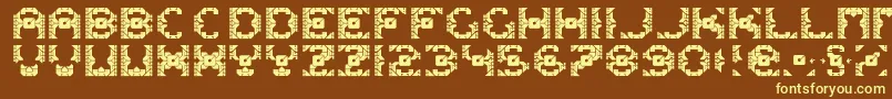 DazzleShips-fontti – keltaiset fontit ruskealla taustalla