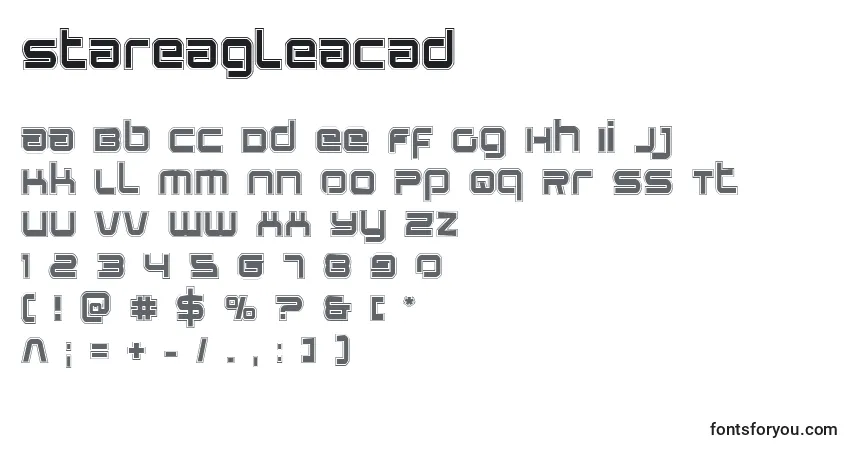 Czcionka Stareagleacad – alfabet, cyfry, specjalne znaki