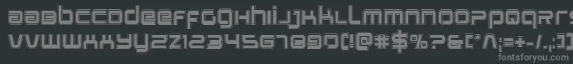 Stareagleacad-fontti – harmaat kirjasimet mustalla taustalla