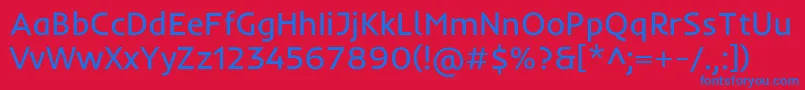 InderRegular Font – Blue Fonts on Red Background