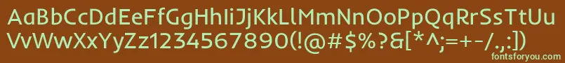 Шрифт InderRegular – зелёные шрифты на коричневом фоне