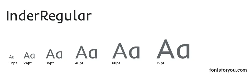 InderRegular Font Sizes