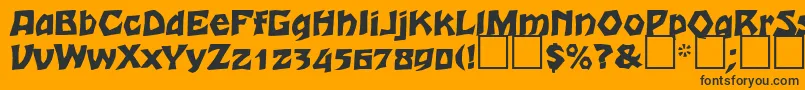 Romulaneagle-Schriftart – Schwarze Schriften auf orangefarbenem Hintergrund