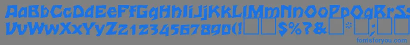 フォントRomulaneagle – 灰色の背景に青い文字