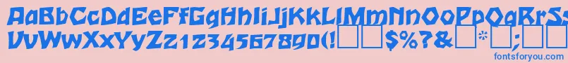 フォントRomulaneagle – ピンクの背景に青い文字