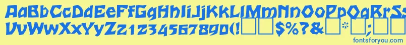 Romulaneagle Font – Blue Fonts on Yellow Background