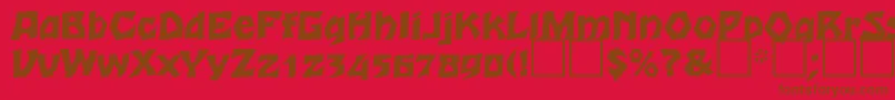 フォントRomulaneagle – 赤い背景に茶色の文字