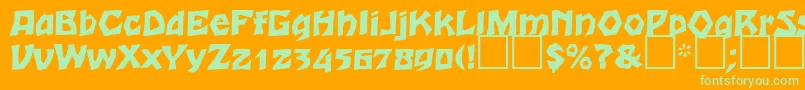 Шрифт Romulaneagle – зелёные шрифты на оранжевом фоне