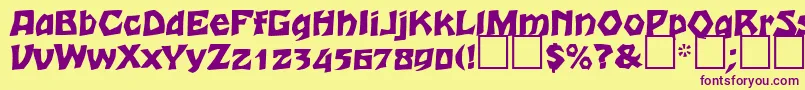 Romulaneagle Font – Purple Fonts on Yellow Background