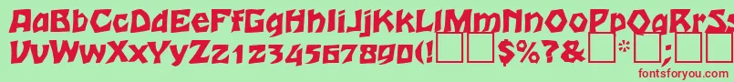 Romulaneagle-fontti – punaiset fontit vihreällä taustalla