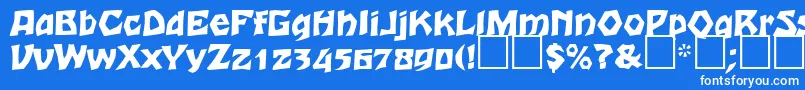 フォントRomulaneagle – 青い背景に白い文字