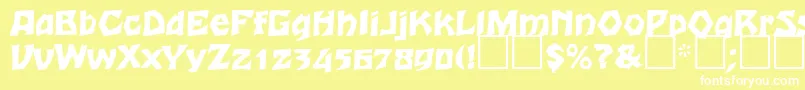 Romulaneagle-fontti – valkoiset fontit keltaisella taustalla