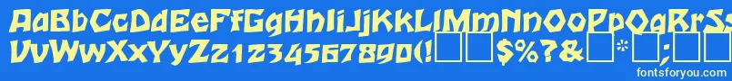 フォントRomulaneagle – 黄色の文字、青い背景