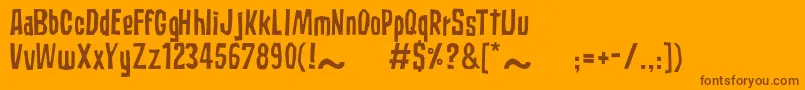 SubaccuzRegular-Schriftart – Braune Schriften auf orangefarbenem Hintergrund