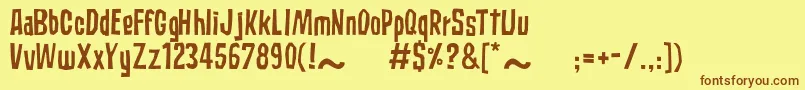 SubaccuzRegular Font – Brown Fonts on Yellow Background