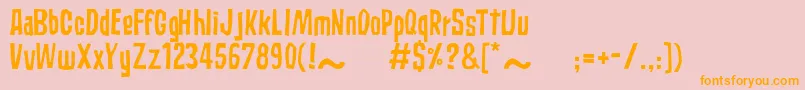 SubaccuzRegular-Schriftart – Orangefarbene Schriften auf rosa Hintergrund