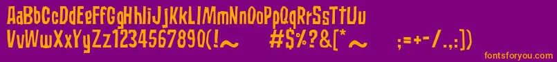 Fonte SubaccuzRegular – fontes laranjas em um fundo violeta