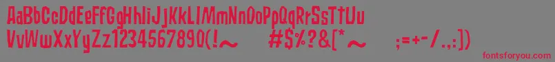 フォントSubaccuzRegular – 赤い文字の灰色の背景