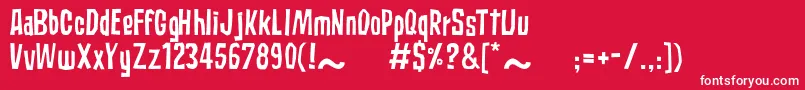 SubaccuzRegular Font – White Fonts on Red Background