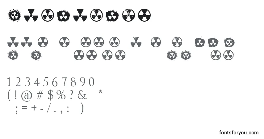 Шрифт Radiation – алфавит, цифры, специальные символы