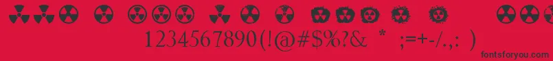 Police Radiation – polices noires sur fond rouge