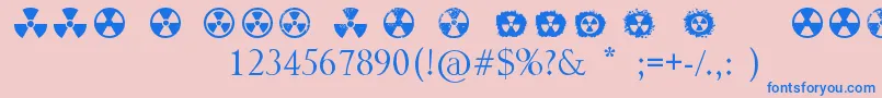 Radiation-Schriftart – Blaue Schriften auf rosa Hintergrund