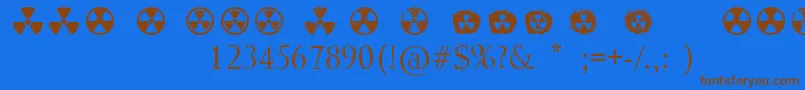fuente Radiation – Fuentes Marrones Sobre Fondo Azul
