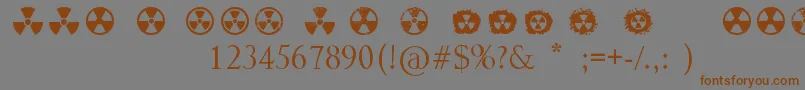 fuente Radiation – Fuentes Marrones Sobre Fondo Gris