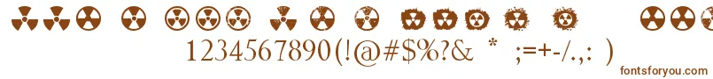 Fonte Radiation – fontes marrons em um fundo branco