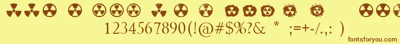 Подробнее о шрифте Radiation Шрифт Radiation – коричневые шрифты на жёлтом фоне