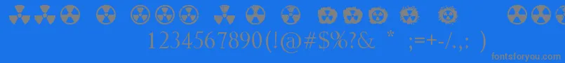 fuente Radiation – Fuentes Grises Sobre Fondo Azul