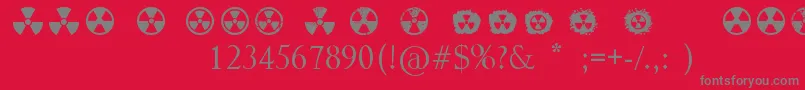 Шрифт Radiation – серые шрифты на красном фоне