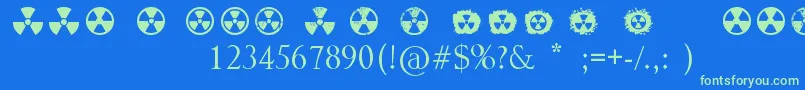 Radiation Font – Green Fonts on Blue Background