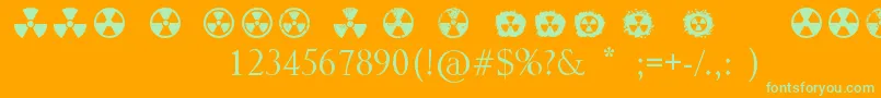 Więcej informacji o czcionce Radiation Czcionka Radiation – zielone czcionki na pomarańczowym tle