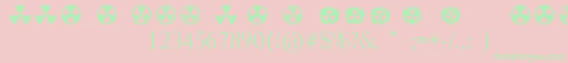 Radiation-Schriftart – Grüne Schriften auf rosa Hintergrund