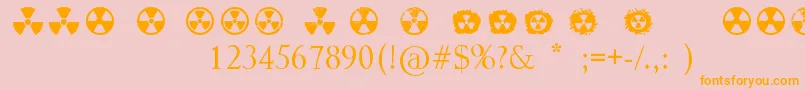 Fonte Radiation – fontes laranjas em um fundo rosa