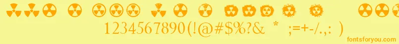 Fonte Radiation – fontes laranjas em um fundo amarelo