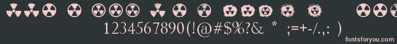 Fonte Radiation – fontes rosa em um fundo preto