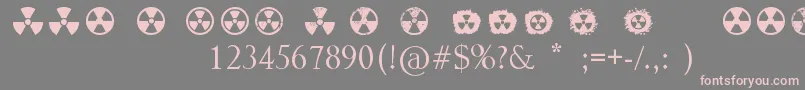 Czcionka Radiation – różowe czcionki na szarym tle