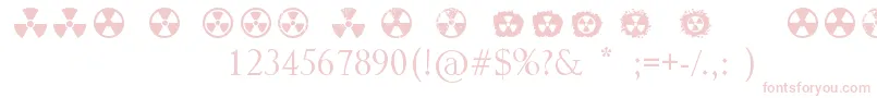 Radiation-Schriftart – Rosa Schriften auf weißem Hintergrund