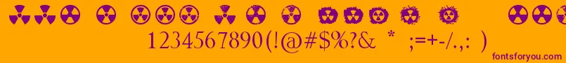 Czcionka Radiation – fioletowe czcionki na pomarańczowym tle