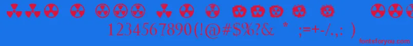 Radiation Font – Red Fonts on Blue Background