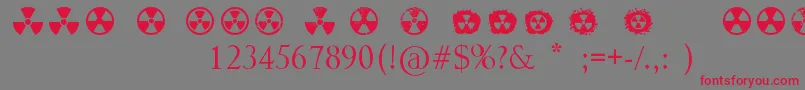 Radiation Font – Red Fonts on Gray Background
